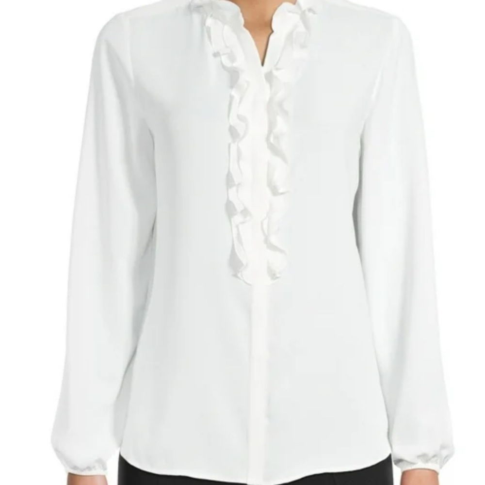 White Ruffled Blouse - Picture 2 of 6